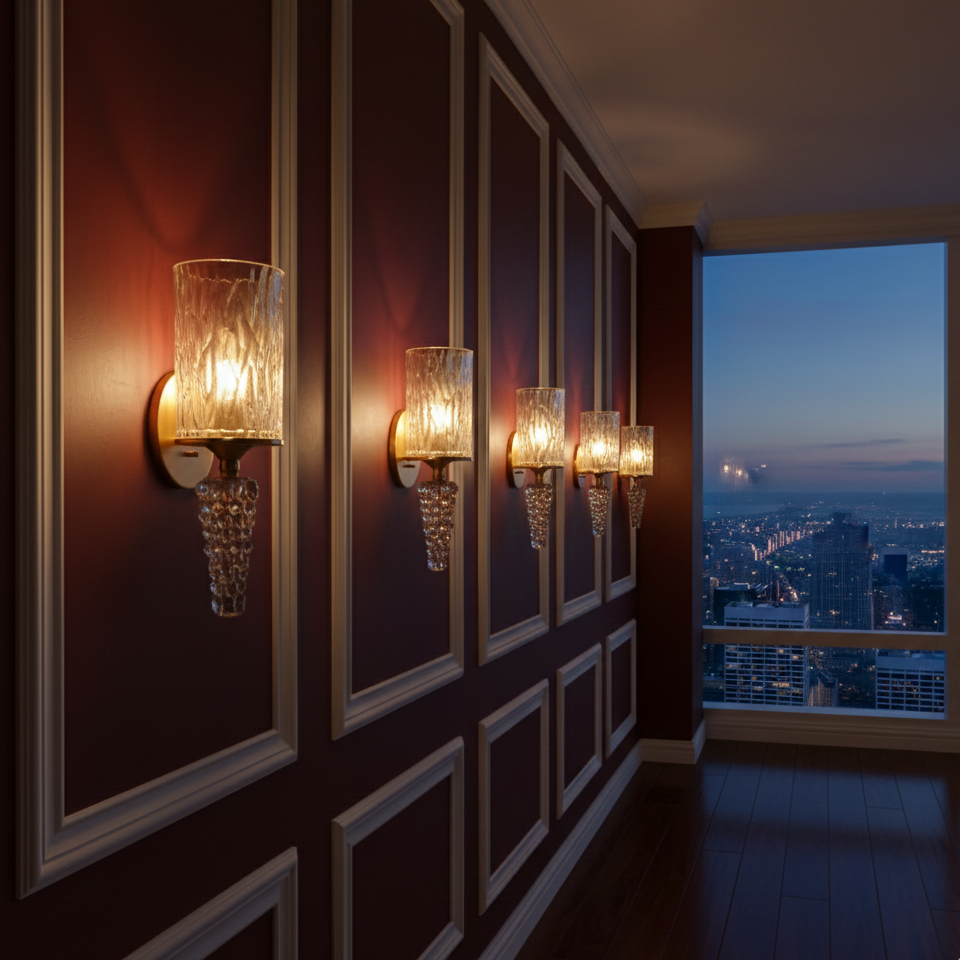 Arm Crystal Wall Light
