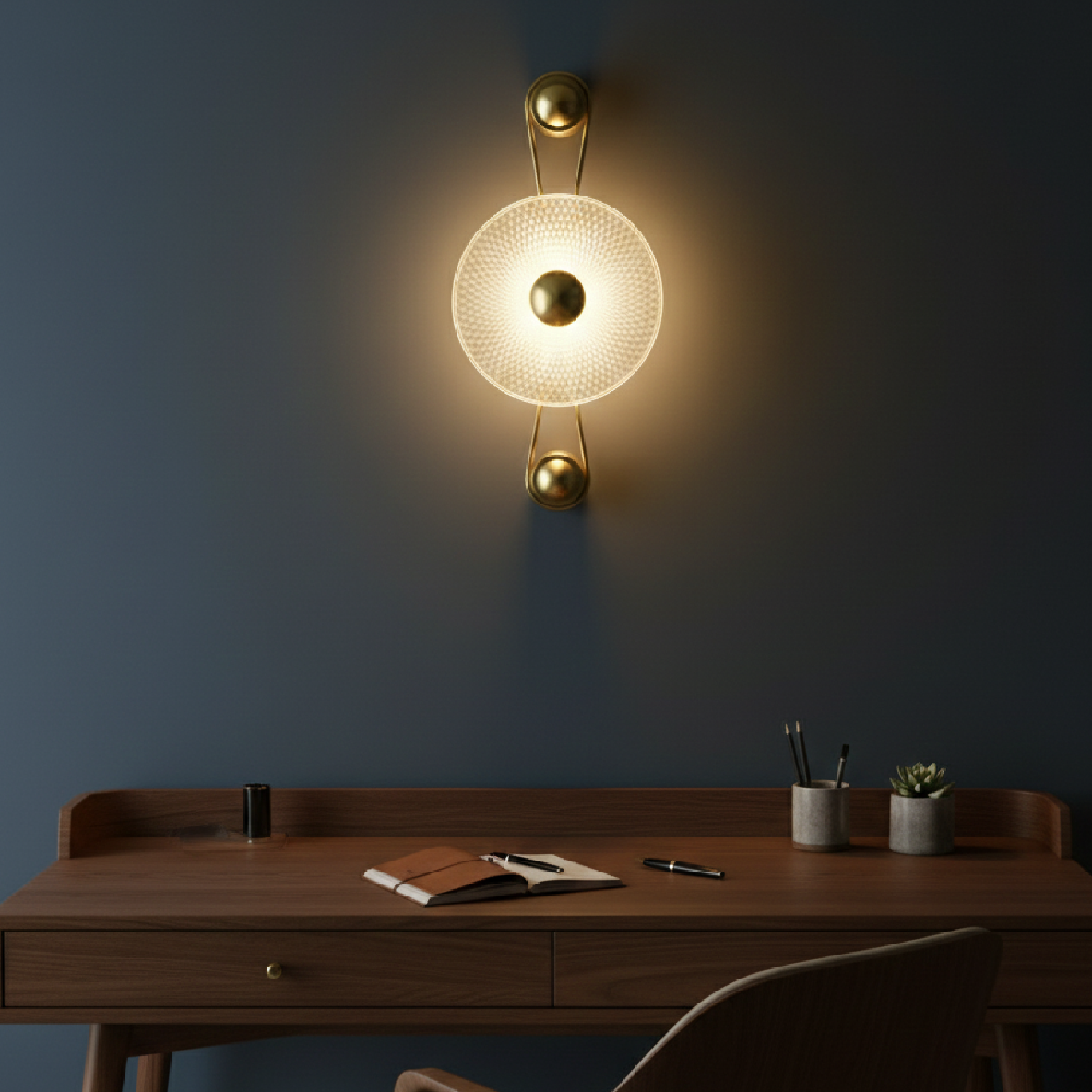 Aurora Crystal Disc Wall Light