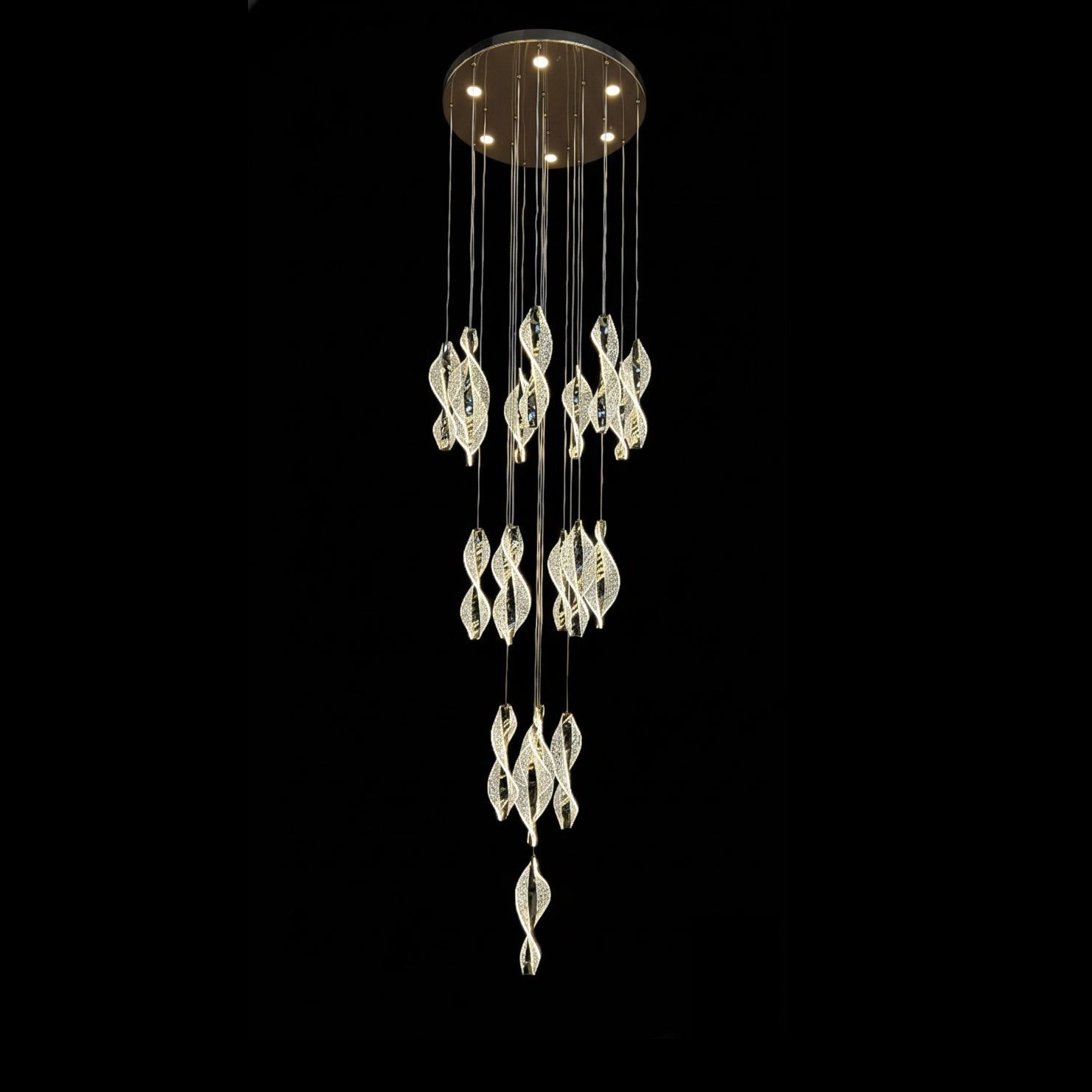 Black Chandelier on Walls Round Type