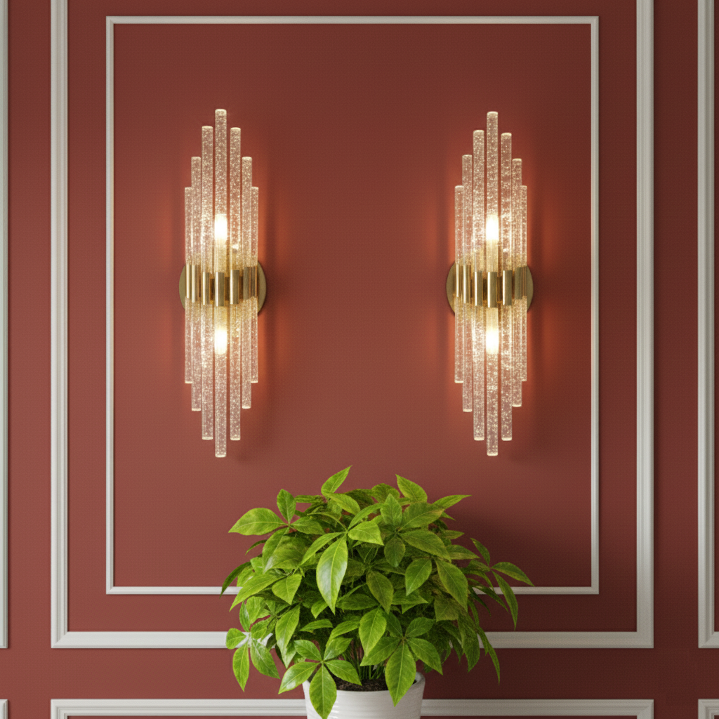 Crystal Bubble Glass Wall Light