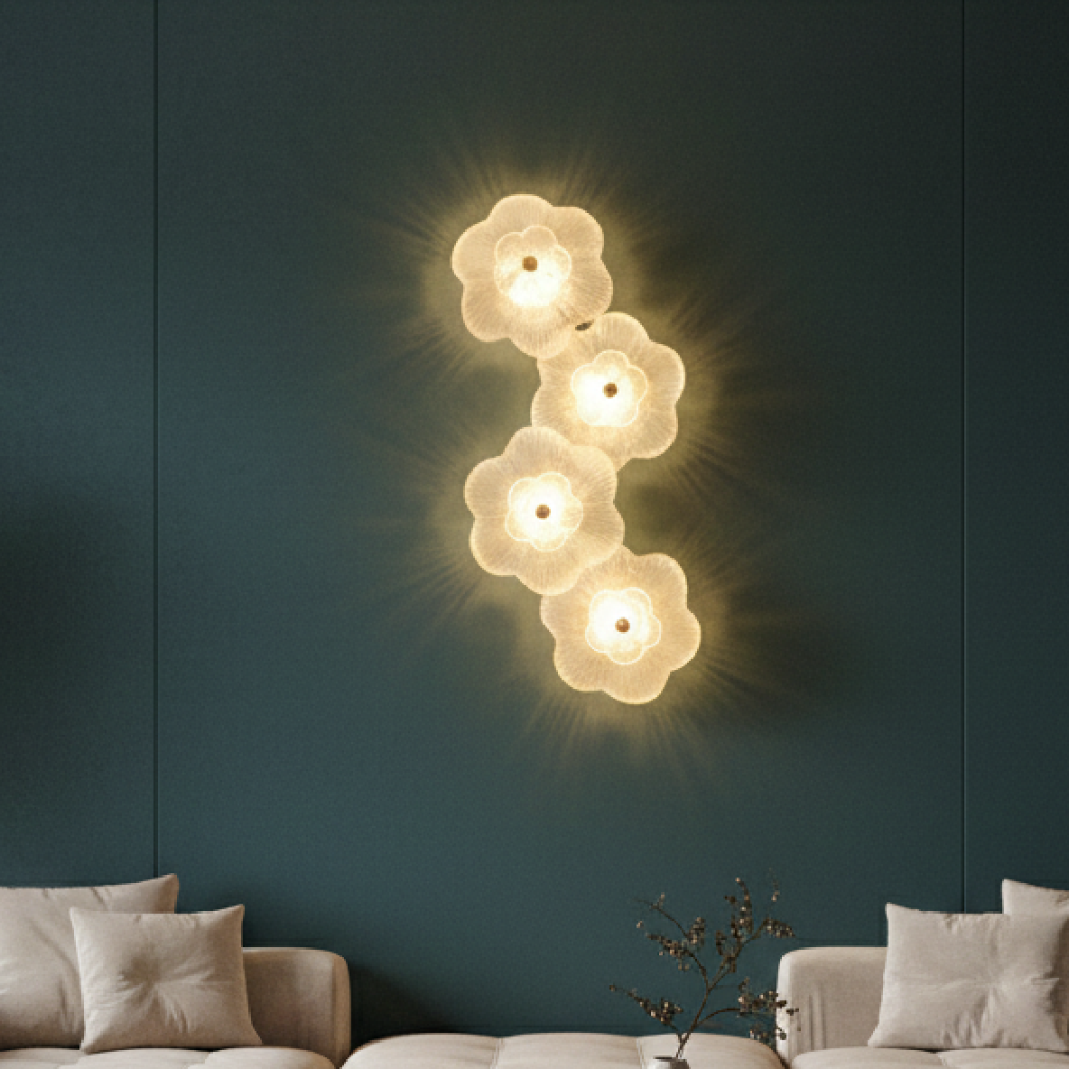 Decorative Glass Flower Wall Light