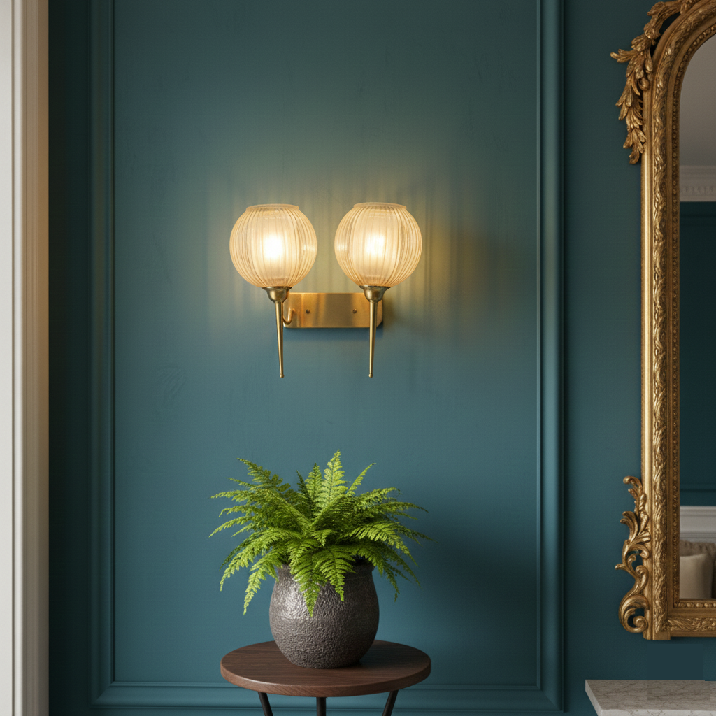 Double Glass Globe Wall Sconce