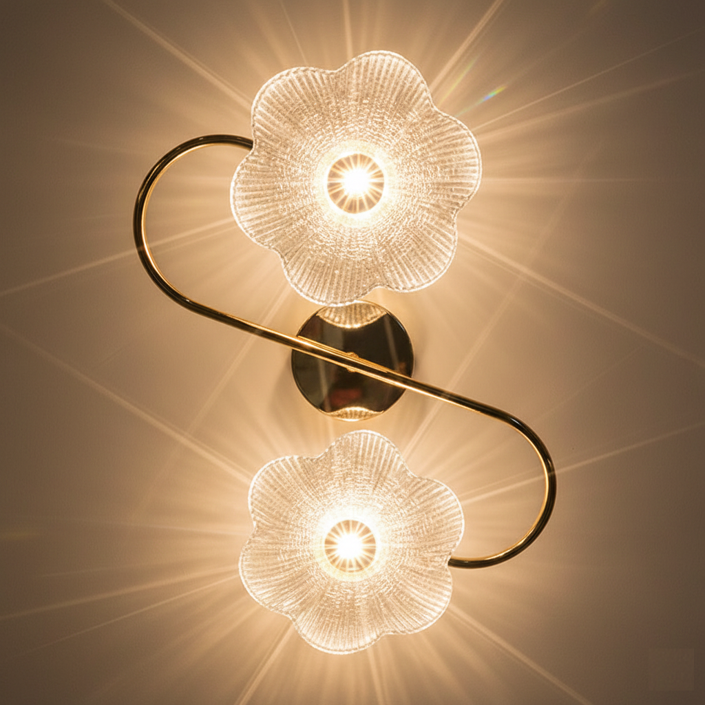 Floral Glass Wall Sconce