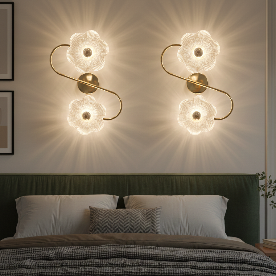 Floral Glass Wall Sconce