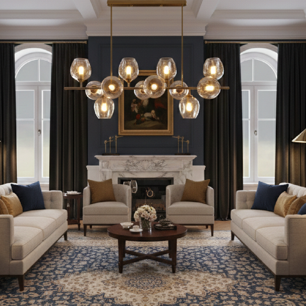 Glass Globe Chandelier