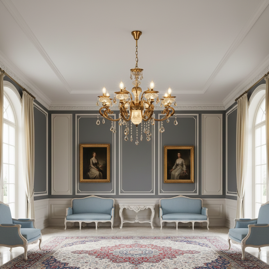 Glass Arm Chandelier