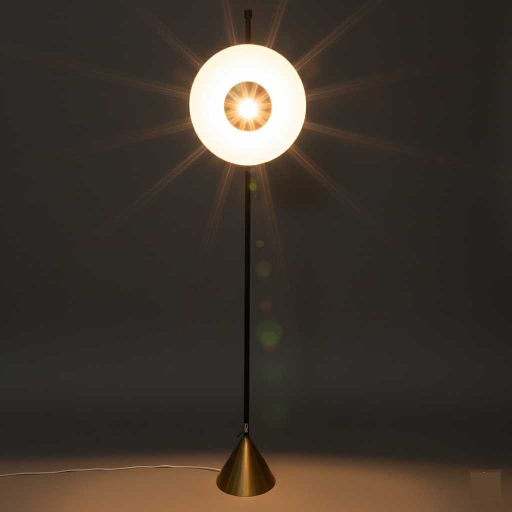 Gold Floral Floor Lamp