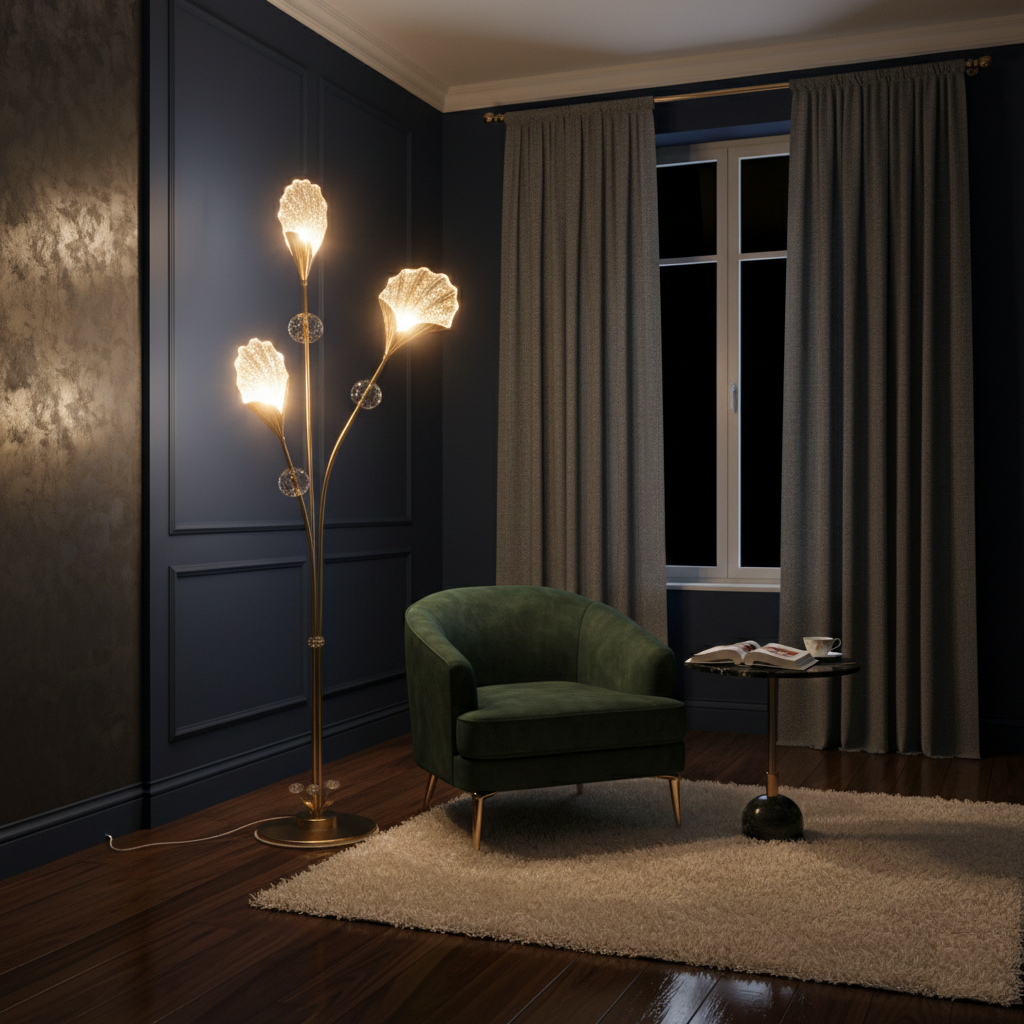 Gold Petal Floor Lamp