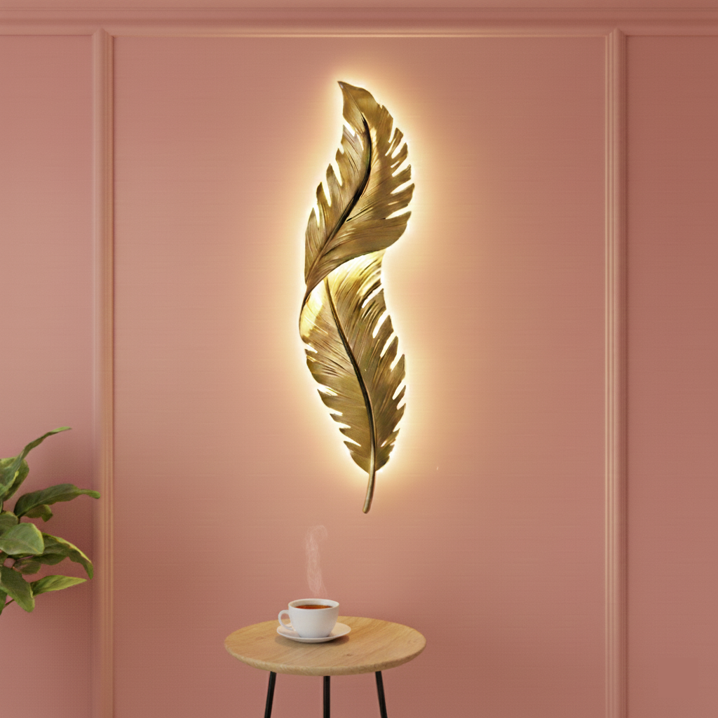 Golden Feather Wall Light