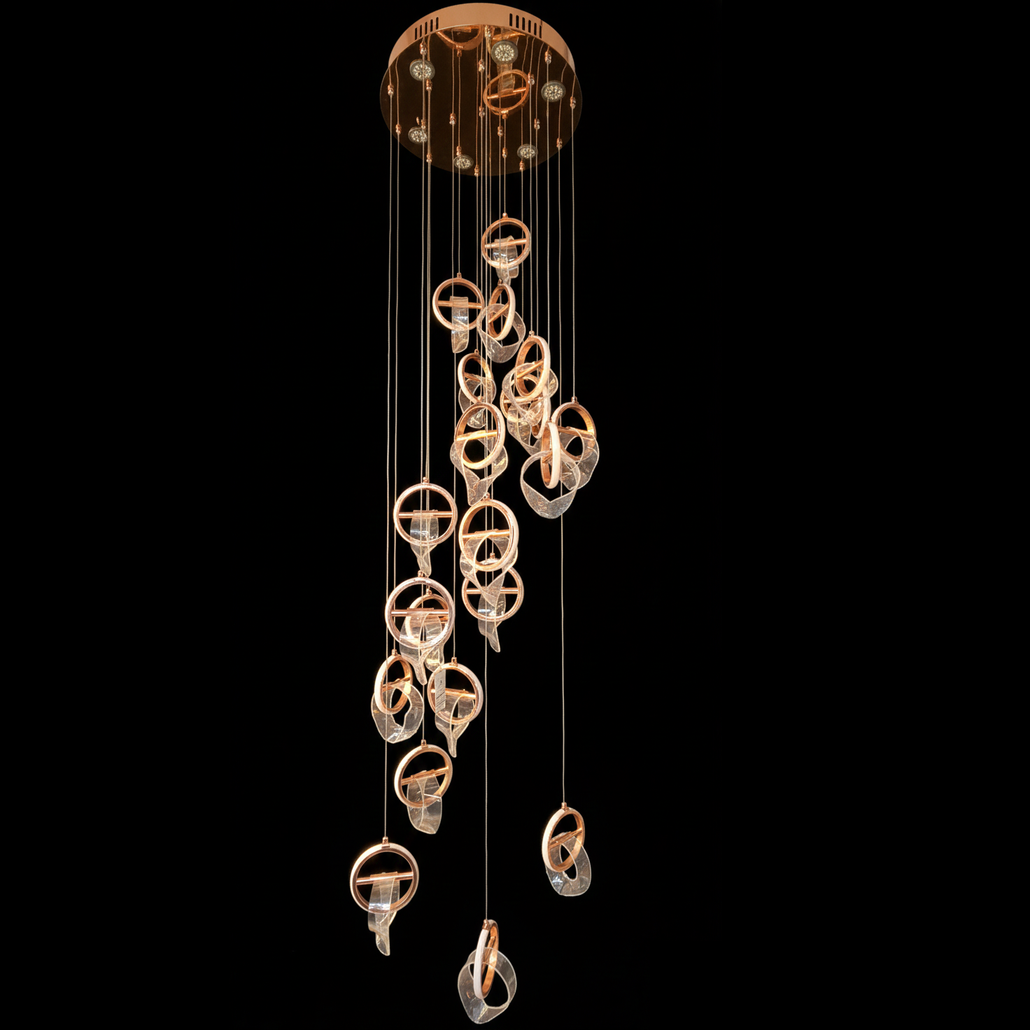 Light Golden and Dark Golden Chandelier On Walls