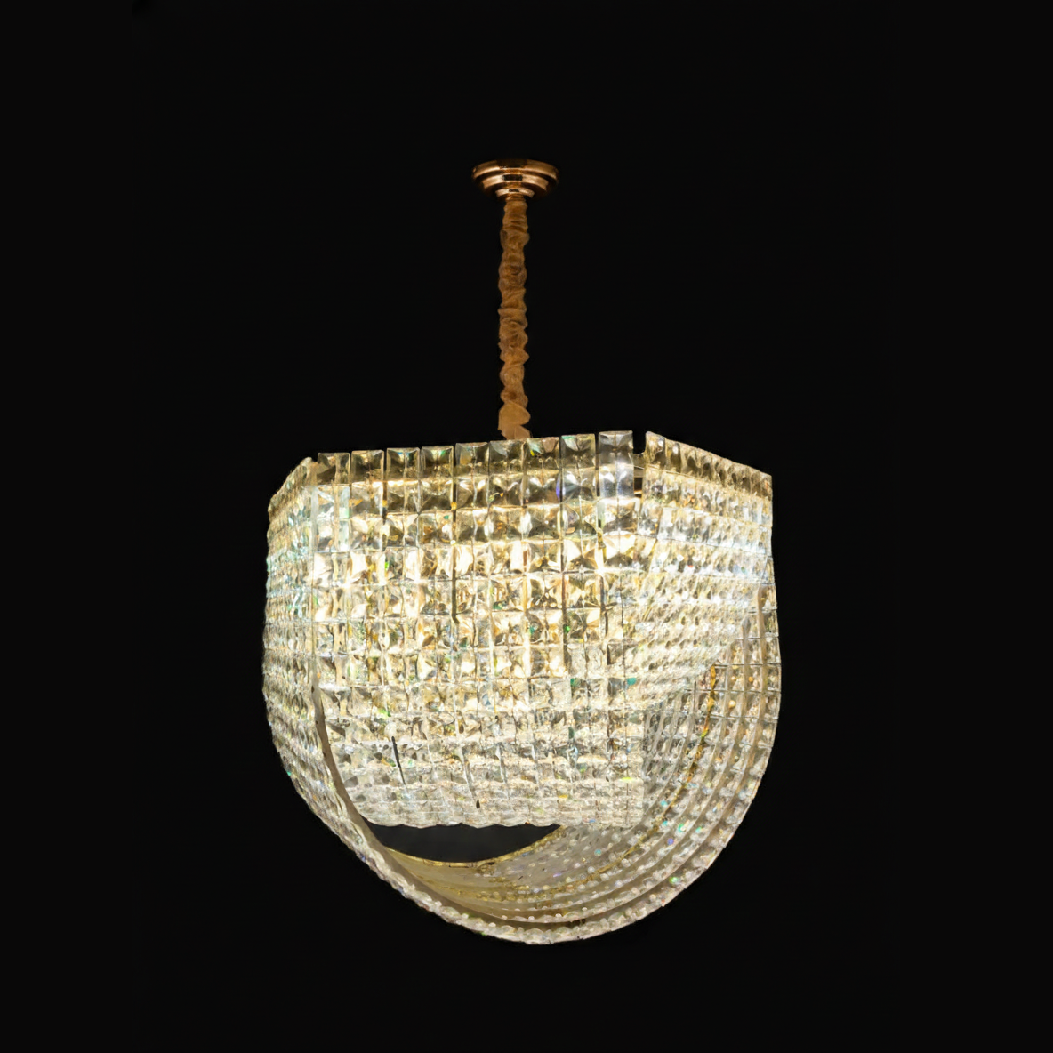 Modern Curves Acrylic Crystal Glass Chandelier