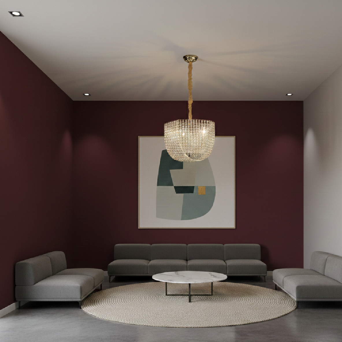 Modern Curves Acrylic Crystal Glass Chandelier