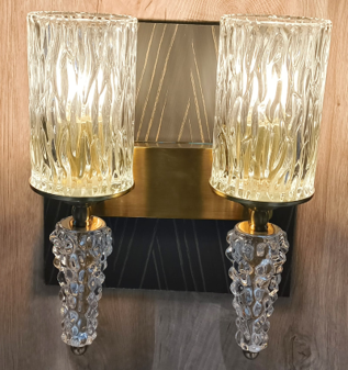 DOUBLE ARM CRYSTAL WALL LIGHT