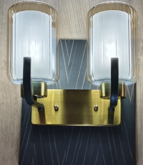 TWIN GLASS SHADE WALL LIGHT