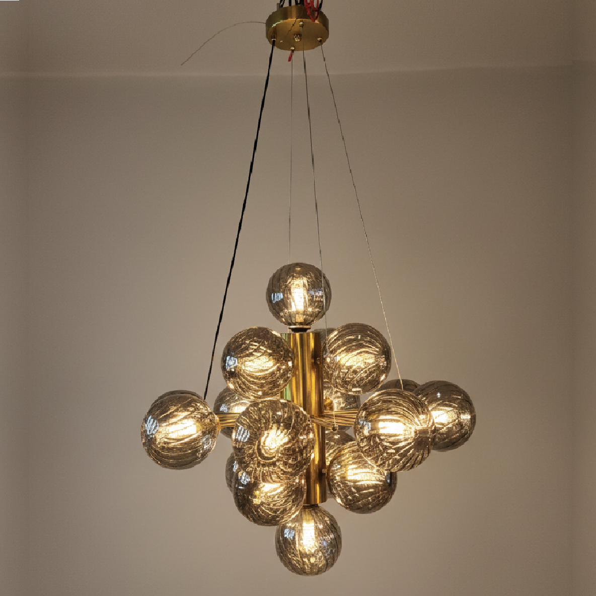 Smoke Glass Orb Chandelier