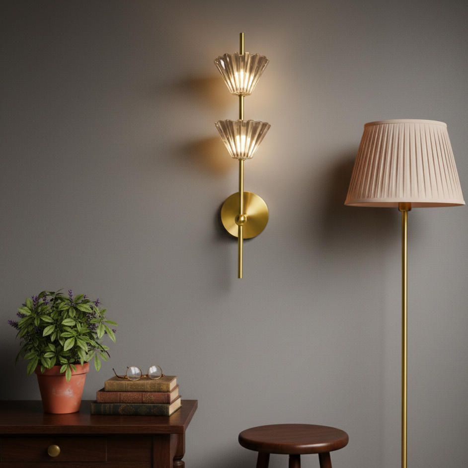 Flower Smoke Glass Wall Light