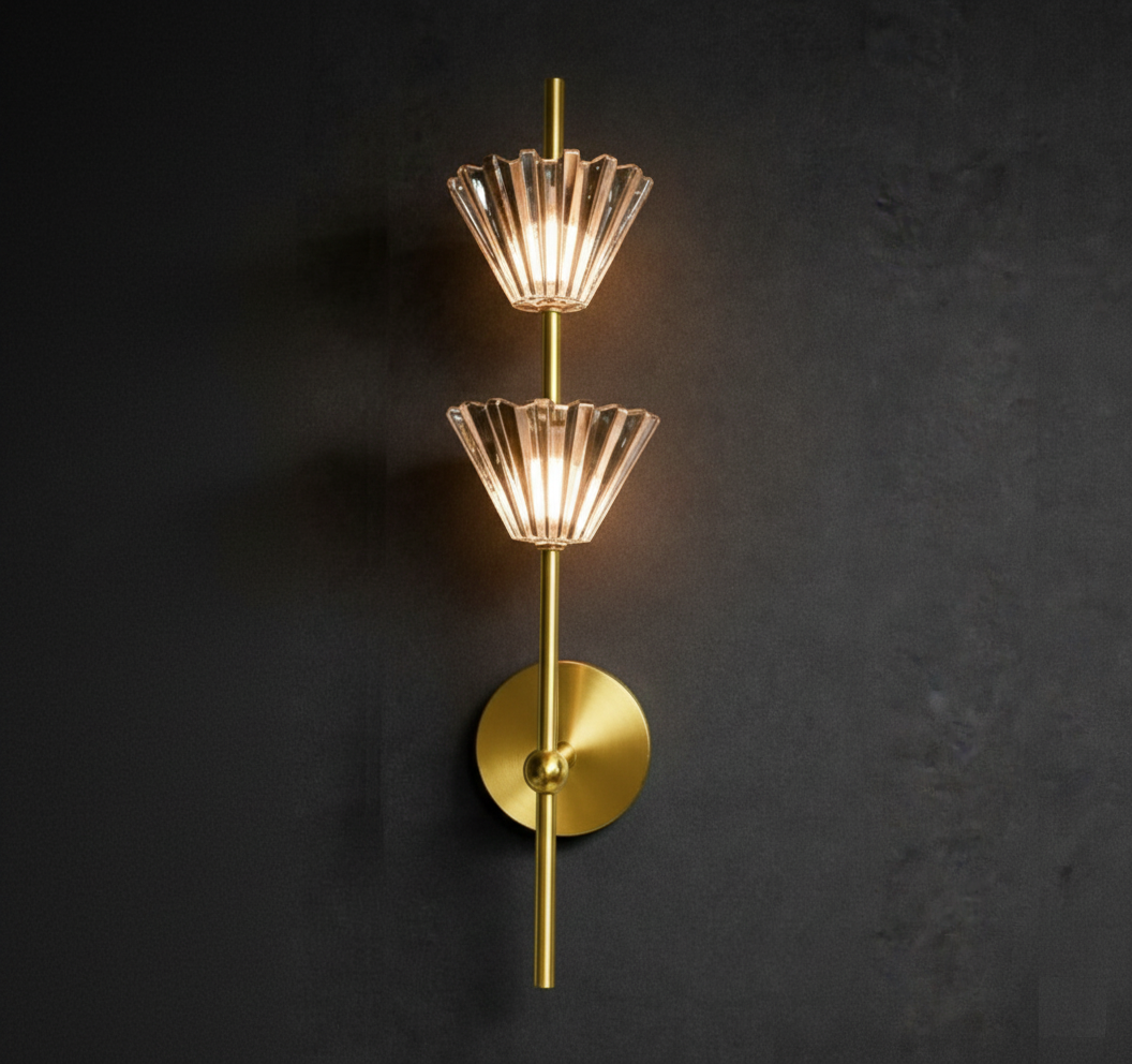 Flower Smoke Glass Wall Light
