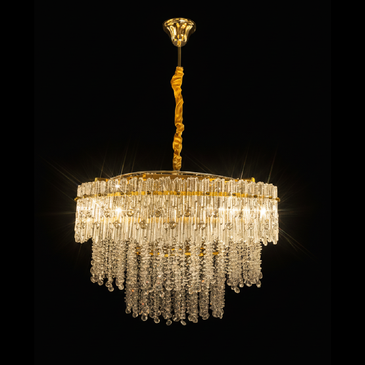 Stacked Crystal Chandelier