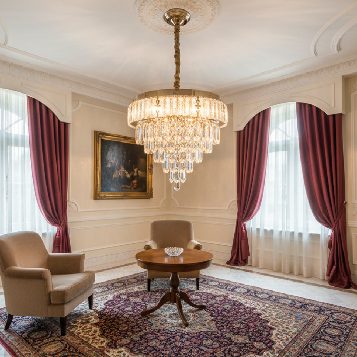 Tiered Crystal Chandelier