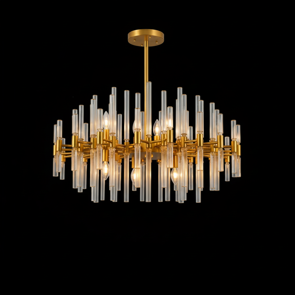 Crystal Tube Chandelier