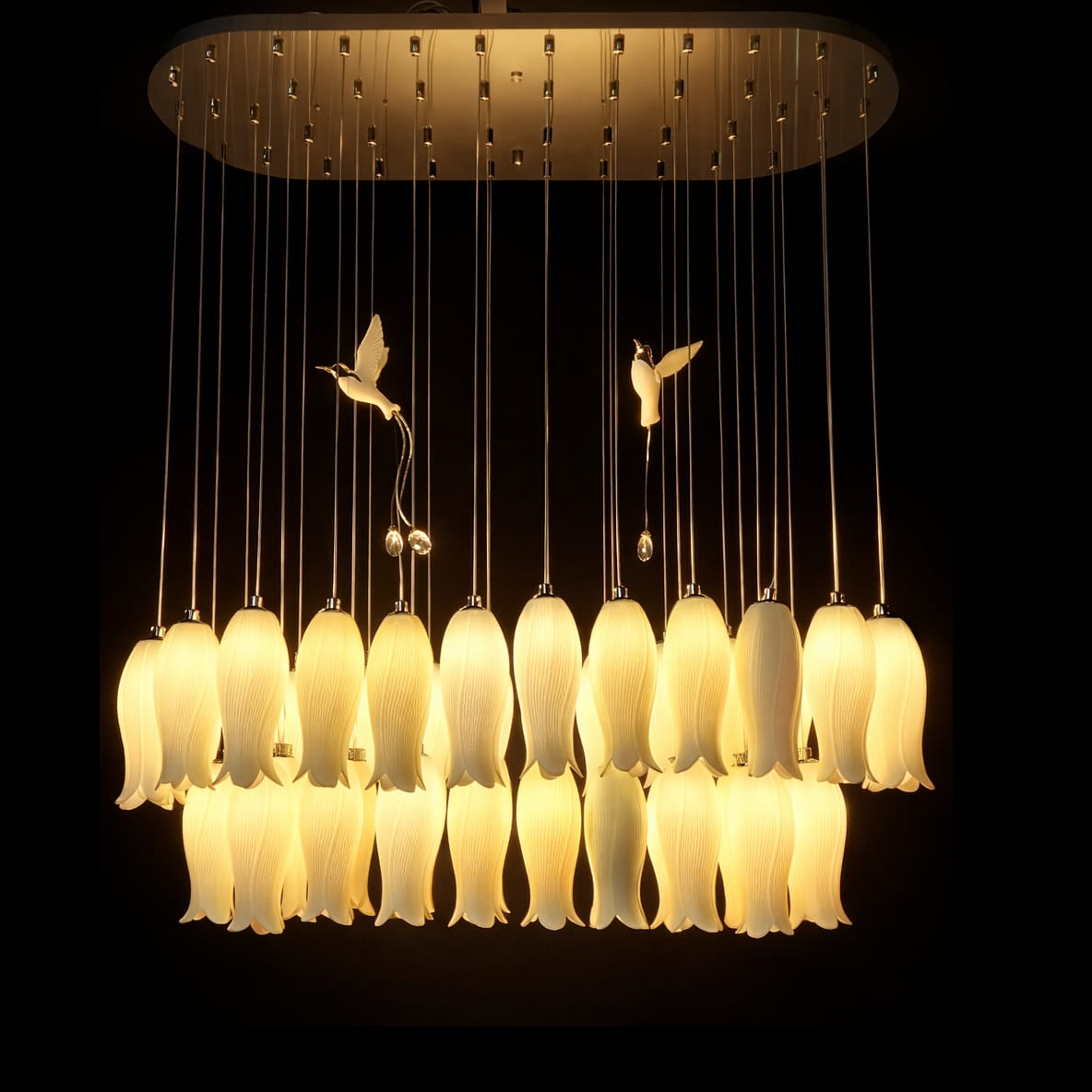 Tulip Bloom Hanging Chandelier
