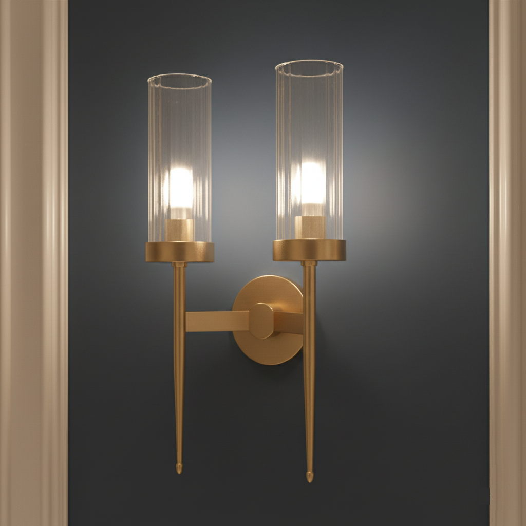 Twin Glass Shade Wall Light