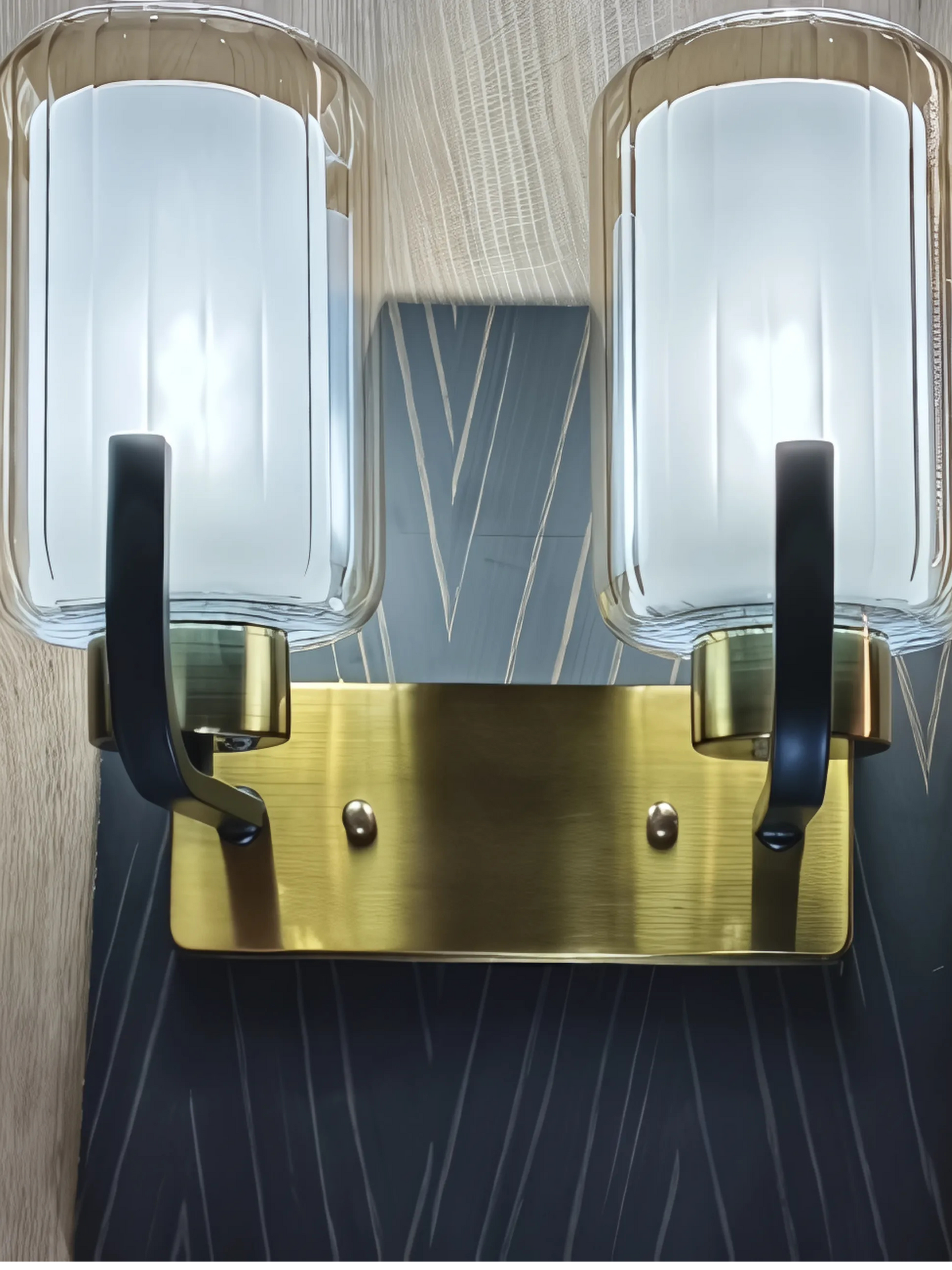 TWIN GLASS SHADE WALL LIGHT