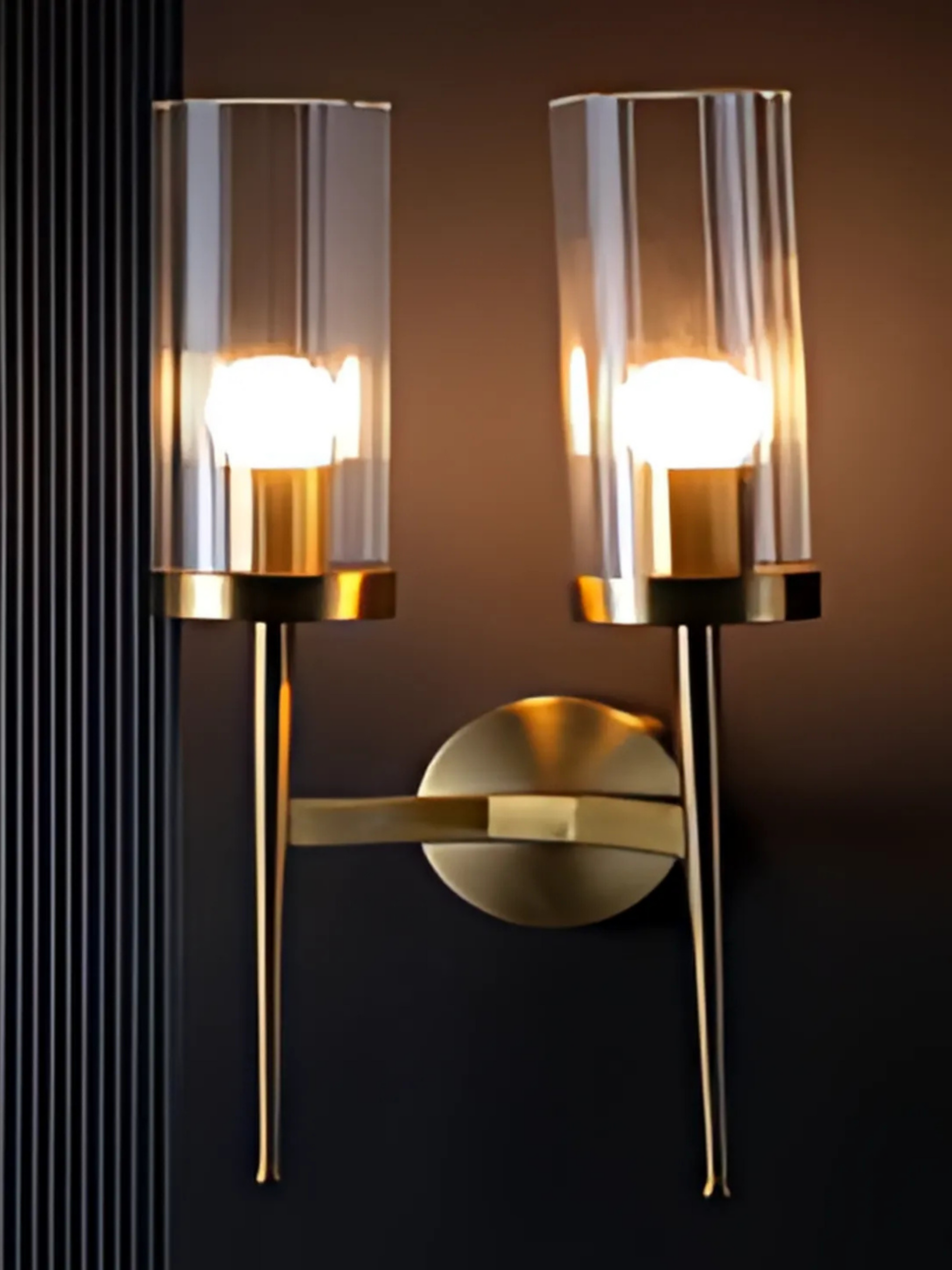 TWIN GLASS SHADE WALL LIGHT
