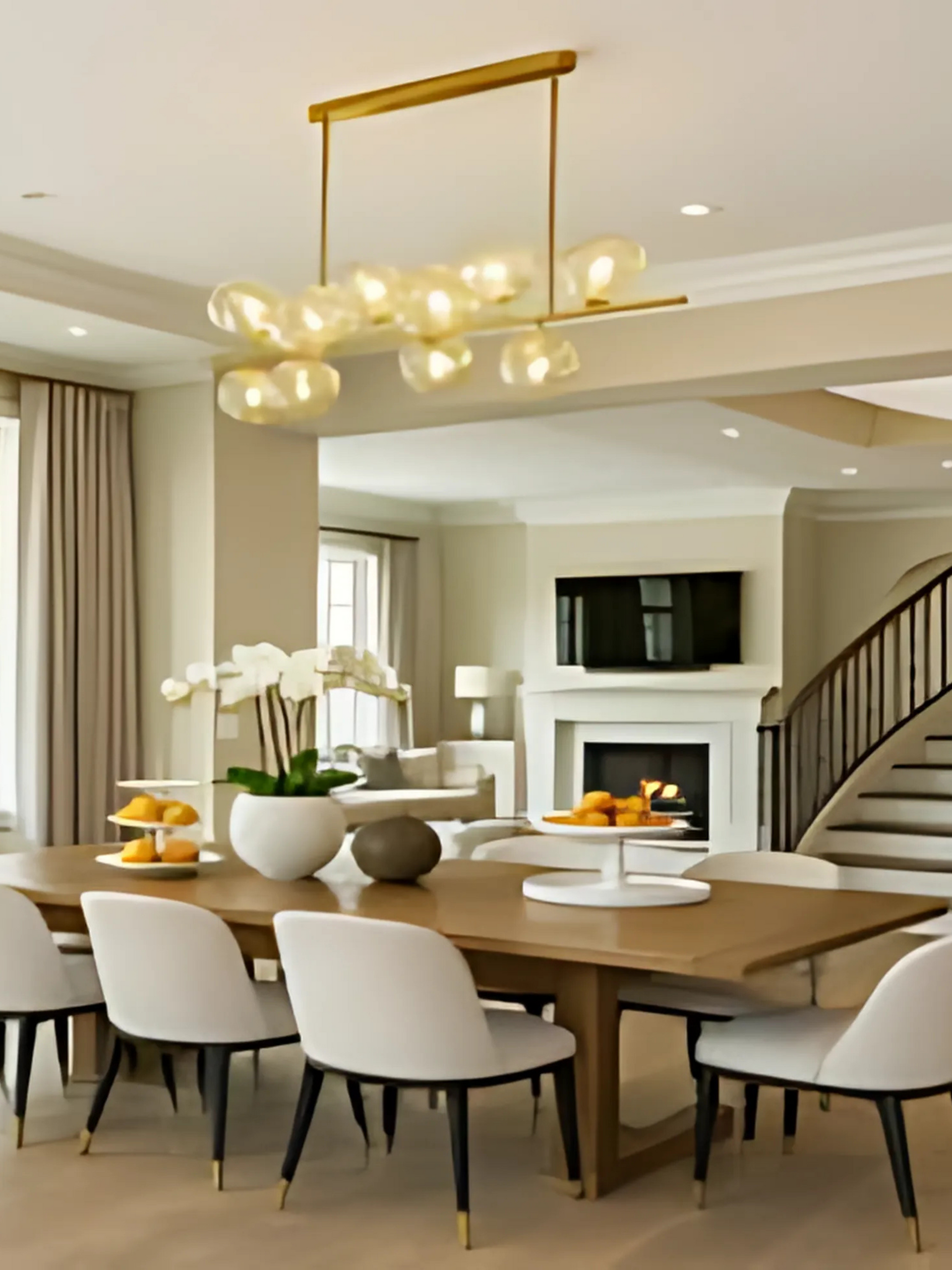 GLASS GLOBE CHANDELIER