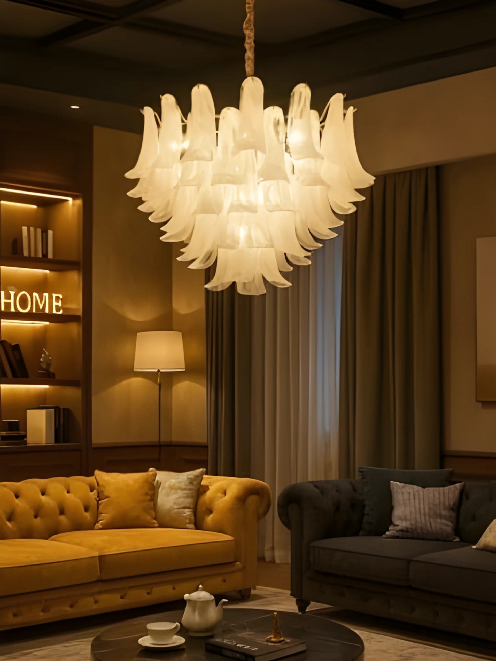 MURANO GLASS PETAL CHANDELIER