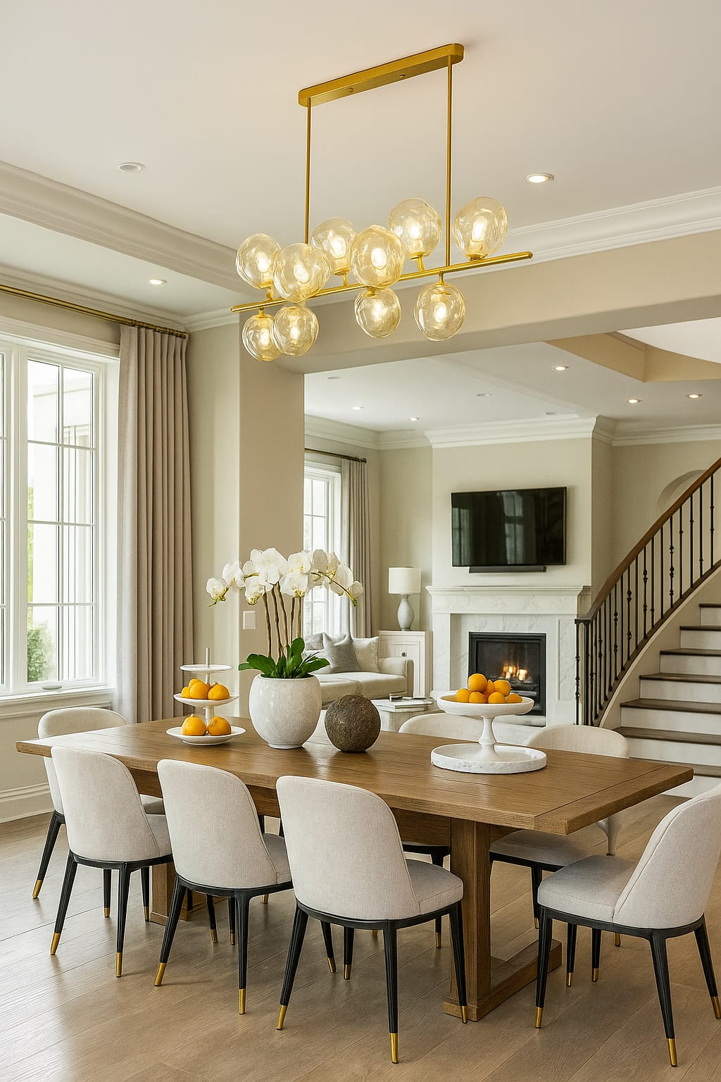 GLASS GLOBE CHANDELIER