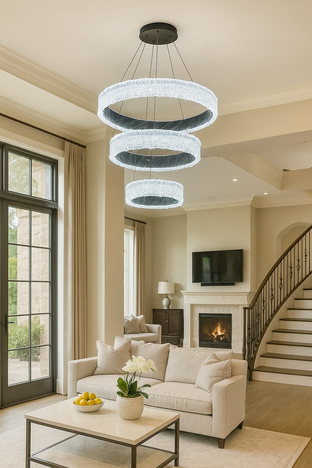 CRYSTAL RING CHANDELIER