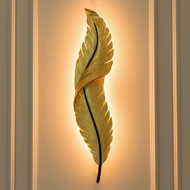 Golden Feather Wall Light