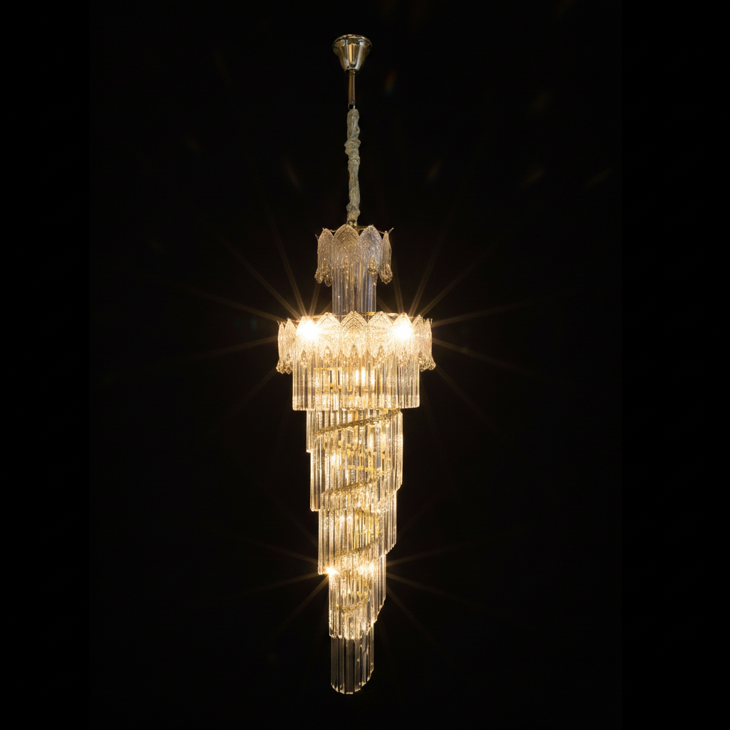 White Flower Chandelier on Walls Round Type